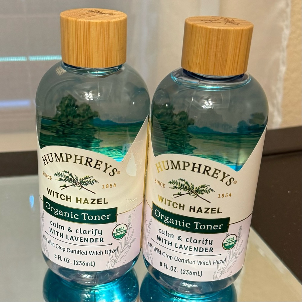 Humphrey's Witch Hazel Organic Toner with Lavender (2) to refresh face. NEW